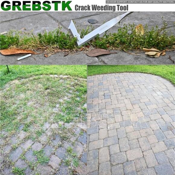 Crack Weeder Crevice Weeding Tool Stainless Steel Manual Weeder Beech Handle - Picture 6 of 7